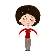 cartoon woman with closed eyes N10