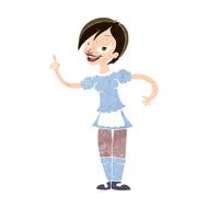 cartoon waitress taking order N19