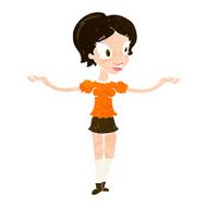 cartoon woman with arms spread wide N10