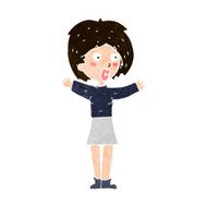 cartoon worried woman N77