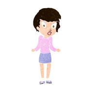 cartoon woman shrugging shoulders N466