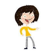 cartoon woman laughing and pointing N10