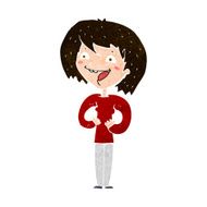 cartoon excited woman N134