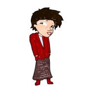 cartoon woman with hands in pockets N10