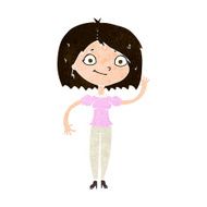 Cartoon Woman Waving N333
