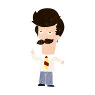 cartoon mna with mustache explaining N9