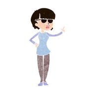 cartoon woman wearing spectacles N42