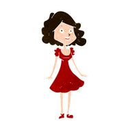 cartoon happy woman in dress N29