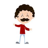 cartoon happy man with mustache N10
