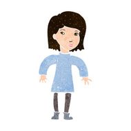 cartoon cautious woman N10