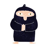 cartoon monk in robe N10
