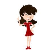 cartoon girl making point N10