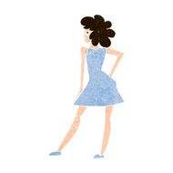 cartoon woman posing in dress N37