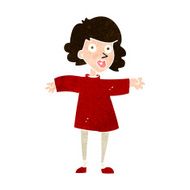 cartoon nervous woman N33