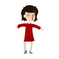 cartoon nervous woman N34