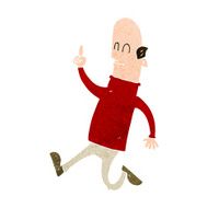 cartoon bald man with idea N22