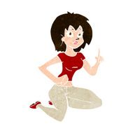 cartoon sitting woman with idea N10