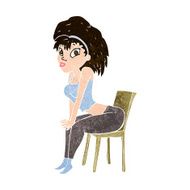 cartoon woman posing on chair N24