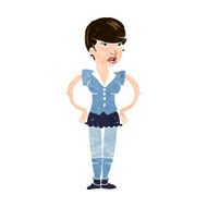 cartoon woman with hands on hips N215