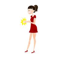 Cartoon Woman Clapping Hands N11