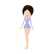 cartoon woman in short dress N10