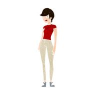 cartoon modern attractive woman N10