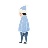 cartoon person in winter clothes N10