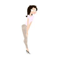 cartoon attractive girl N19