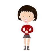 cartoon suspicious girl N10