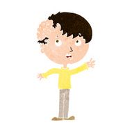 cartoon boy with growth on head N38