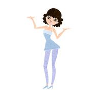 cartoon woman in cocktail dress N19