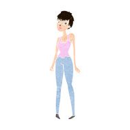 cartoon pretty woman N274