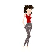 cartoon pretty woman N275
