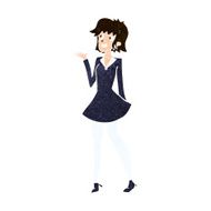 cartoon pretty woman in dress N47