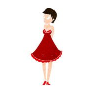 cartoon pretty woman in dress N48