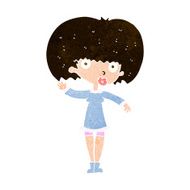 cartoon waving girl N10