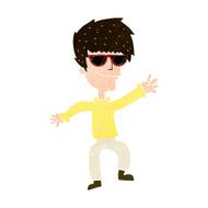 cartoon waving cool guy N8