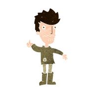 cartoon worried man giving thumbs up symbol N9