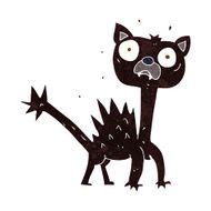 cartoon scared cat N10