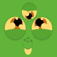 Funny Cartoon Character Face Illustration Editable