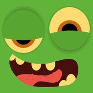 Funny Cartoon Character Face Illustration Editable N2