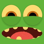 Funny Cartoon Character Face Illustration Editable N3