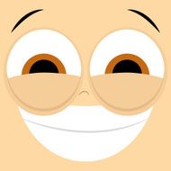 Funny Cartoon Character Face Illustration Editable N6
