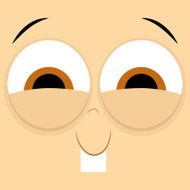 Funny Cartoon Character Face Illustration Editable N8