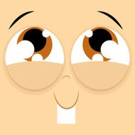 Funny Cartoon Character Face Illustration Editable N9
