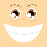 Funny Cartoon Character Face Illustration Editable N10