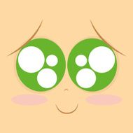 Funny Cartoon Character Face Illustration Editable N17