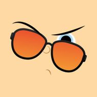 Funny Cartoon Character Face Illustration Editable N19