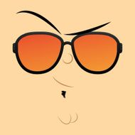 Funny Cartoon Character Face Illustration Editable N20