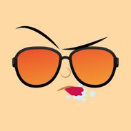 Funny Cartoon Character Face Illustration Editable N21